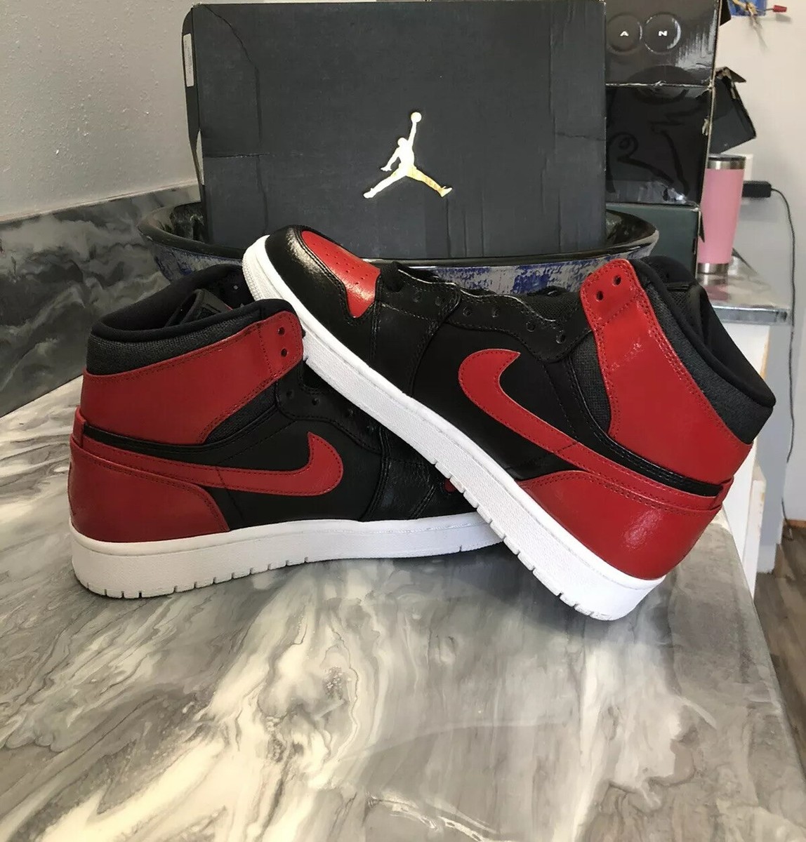 Air Jordan 1 Retro High Gym Red Custom Painted Air Jordan 1 Retro High Gym Red Black Banned Custom Painted  main image 2