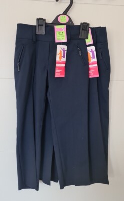 Marks & Spencer M&S Schulmädchen 2 x marineblaue Hose mit schmalem Bein, Alter 3-4, neu mit Etikett