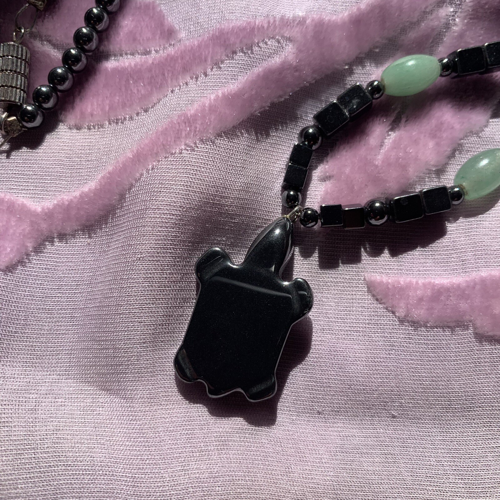 High Quality Hematite Gemstone Turtle Necklace - image 12