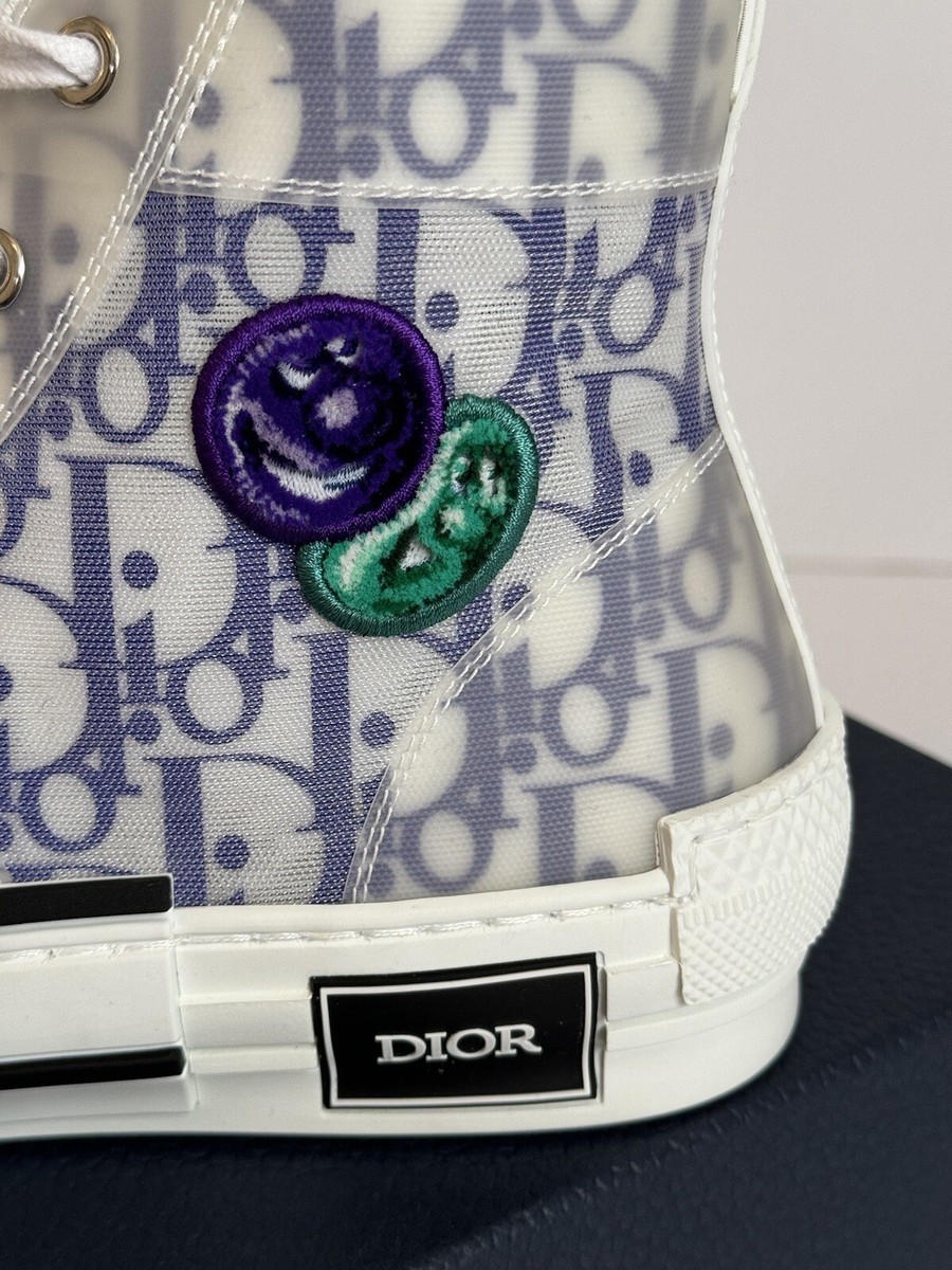 Dior And Kenny Scharf B23 High-Top Sneakers In Dior Oblique White 