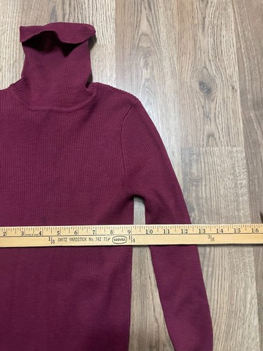 Ambiance Apparel Shirt, Women's Size Small, Maroon, Long Sleeve, Turtleneck - Picture 3 of 8