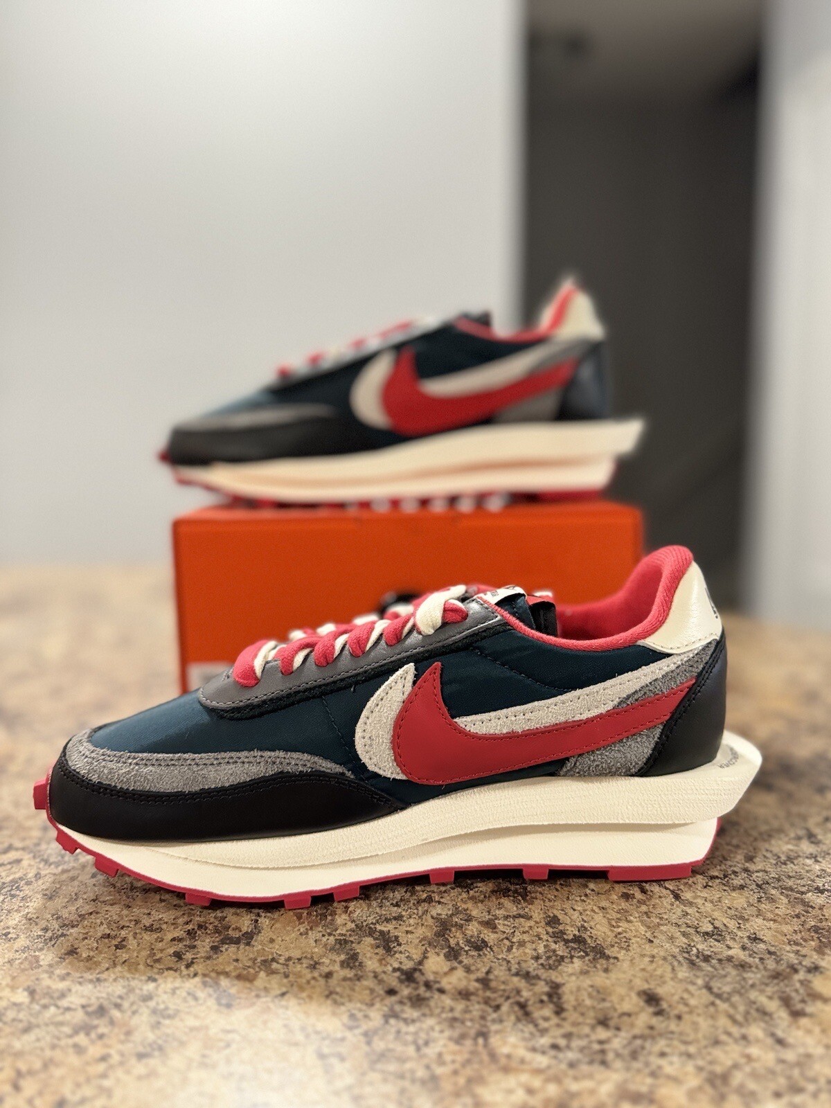 SACAI X NIKE Nike sacai x Undercover x LDWaffle rosso abete rosso mezzanotte DJ4877 300 taglia 7M