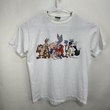Vintage CHANGES Looney Tunes 1993 Bugs Taz Daffy Tweety T Shirt 90s White L