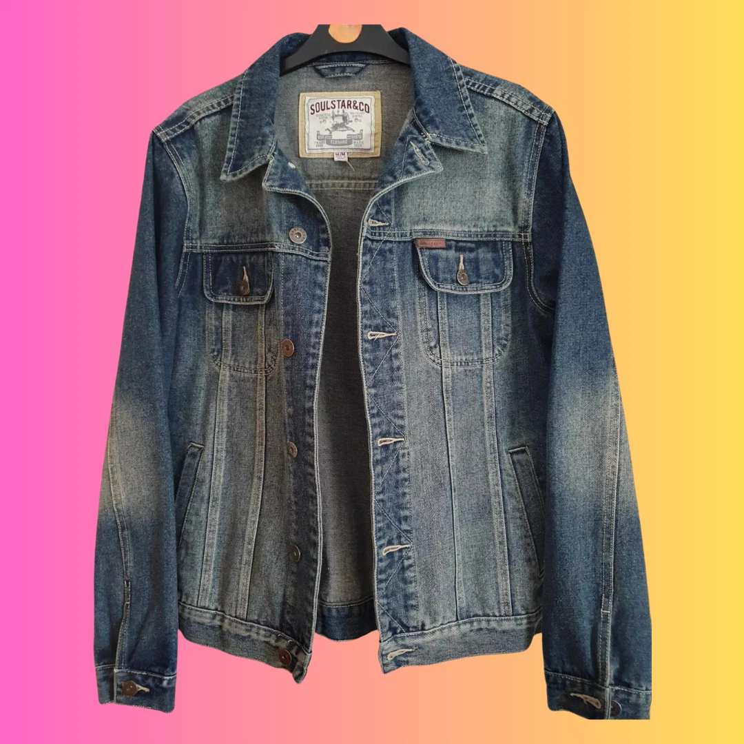 Soulstar faded denim Jean jacket. Size Medium. Mens.