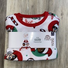 Kids 2 Piece Elf on the Shelf Fleece Pajama Set Size 4/5