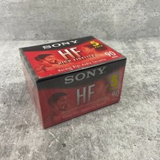 Vintage Sony C-90HFL HF 5 Pack Normal Bias Audio Cassette Tape High Fidelity