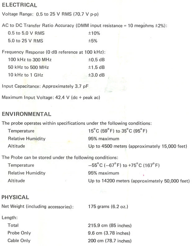 RF Probe Tektronix P6420 For Multimeters Having a 10 Megohm Input 10KHz to 1 GHz - Image 3 of 4