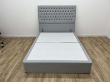 Shire Beds Kingsize Divan Base & Headboard in Dumfries Silver