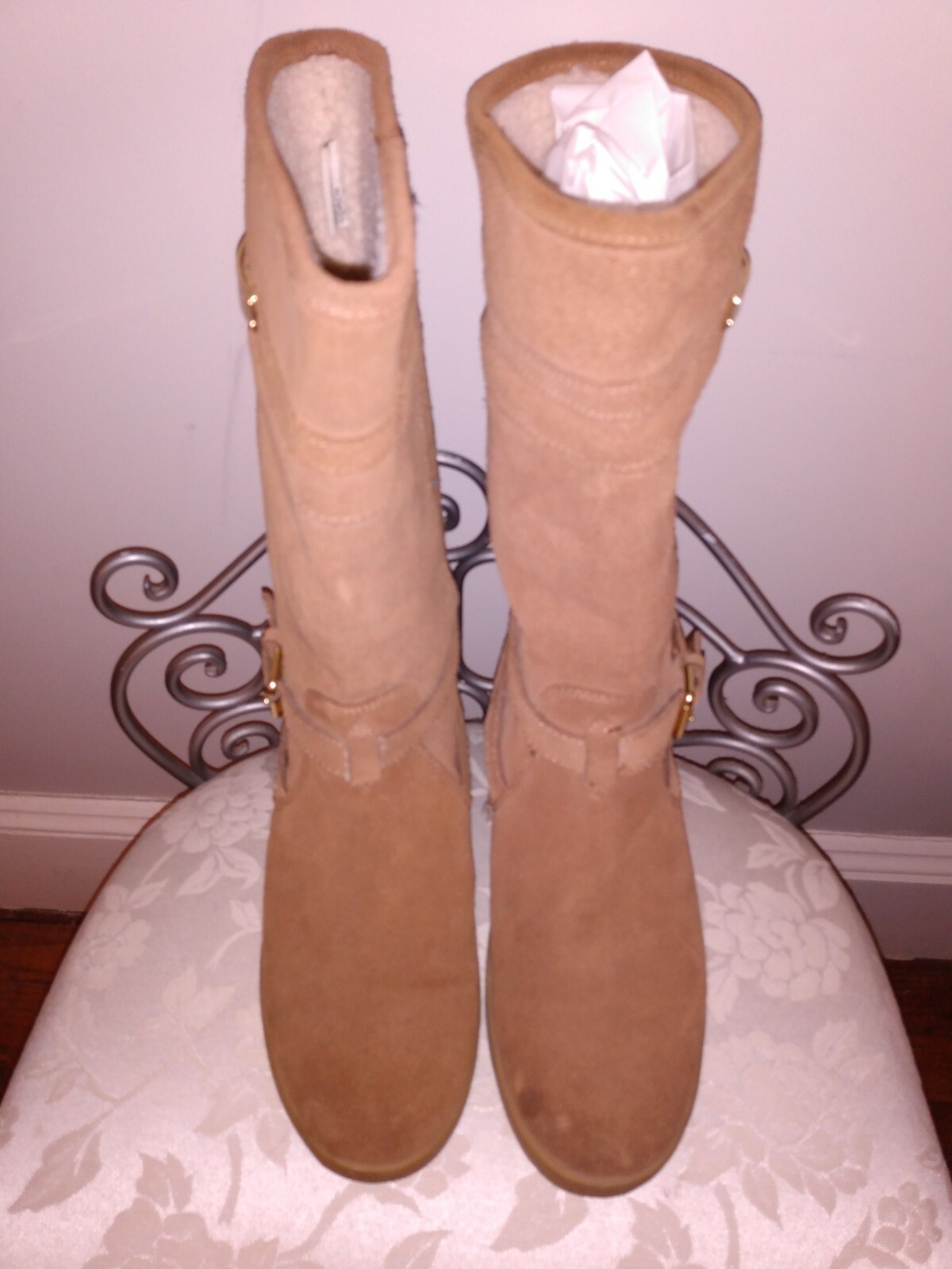 Coach Tallulah Tan Suede Shearling 