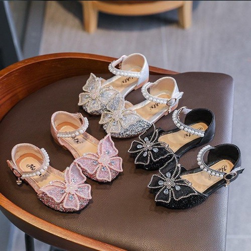 Princess sandals for girls, a flat and comfortable shoe with sparkling stones - Picture 8 of 19