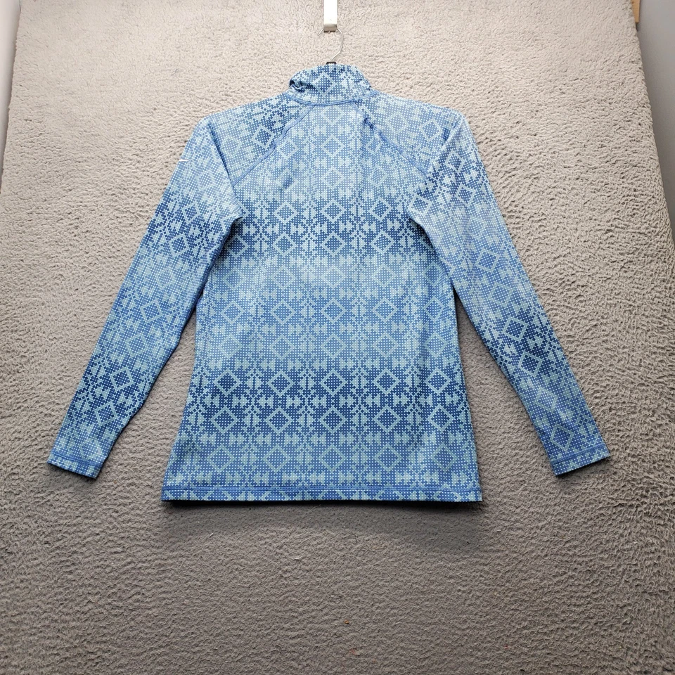 耐克专业高尔夫网球衬衫女式 XL 多几何性能弹力半拉链 — 第 2/4 张图片