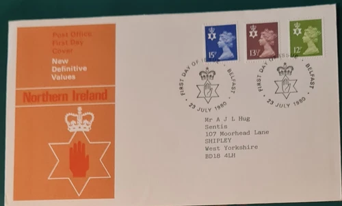 GB - 1980  - "Northern Ireland Definitive Stamp Issue" -  First Day Cover