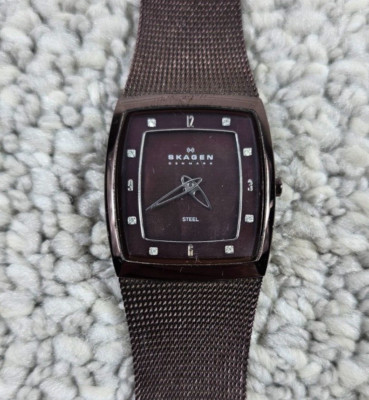 Skagen Denmark 380 SMM Slim Steel 30mm Quartz Watch Original Brown Mesh Band