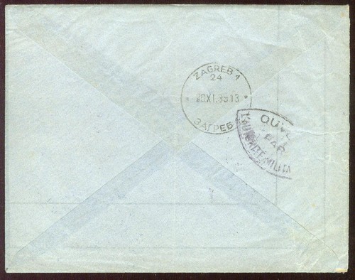 Senegal 1939, Airmail Cover From Dakar to Zagreb, Yugoslavia - Picture 2 of 2