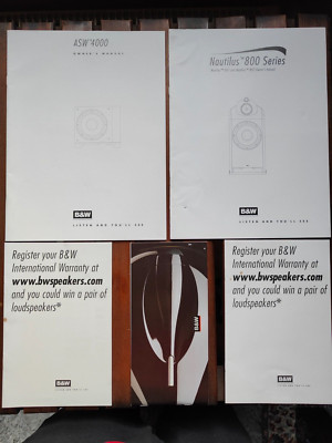 B&W Bowers & Wilkins 800 Series + ASW 4000 Owners Manual (year 2000)