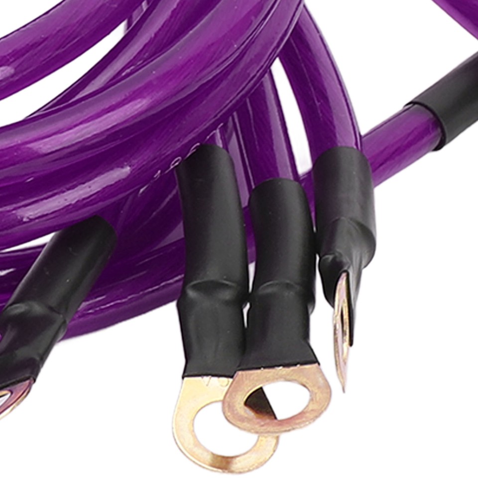 .Purple 5Pcs Car Ground Wire Kit Improve Start Performance DC 048V