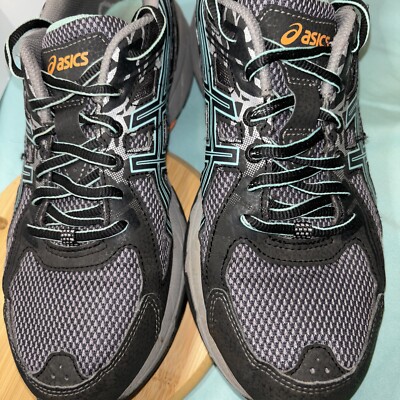 Asics Womens Gel Venture 6 T7G6Q Gray Running Shoes Sneakers Size  9.5 Grey Lime