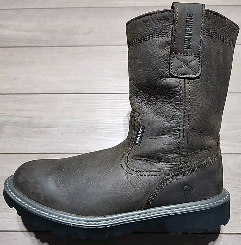 Wolverine Floorhand Work Boot Size 9M Black Leather Waterproof New In Box Wolverine Boots: Waterproof 10694 Men main image 3