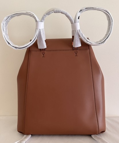 Michael Kors Phoebe Medium FLAP Drawstring Brown MK Travel School Backpack - Picture 2 of 9
