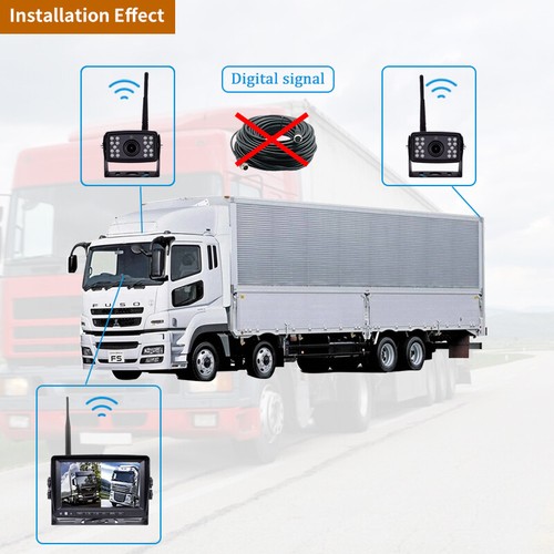 7'' 1080P HD Wireless Rear View DVR Quad Monitor Backup Camera For Truck RV CCD - Picture 16 of 24