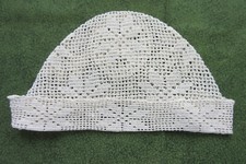 Antique 1916 Hand Crocheted Baby Cap christening, nursery, display