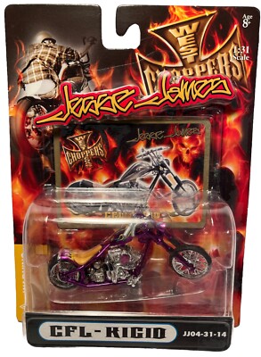 West Coast Choppers Jesse James ''CFL-Rigid'' Silver Black 1:31 Motorcycle (B259)