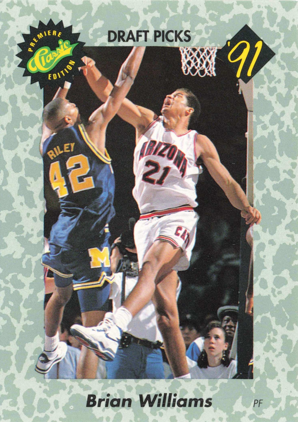 Brian Williams #5 1991 Classic Arizona Wildcats Near Mint or Better