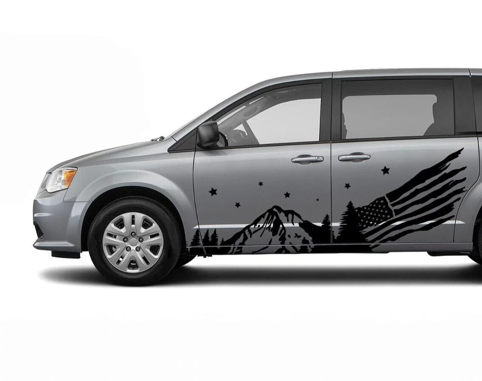 Mountain US Flag Calcomanía Pegatina Gráficos Kit para Dodge Grand Caravan SE SXT Vinilo Foto 2 de 4