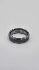 TRITON MEN'S COMFORT FIT GRAY TUNGSTEN WEDDING BAND RING w/ RING THING CASE