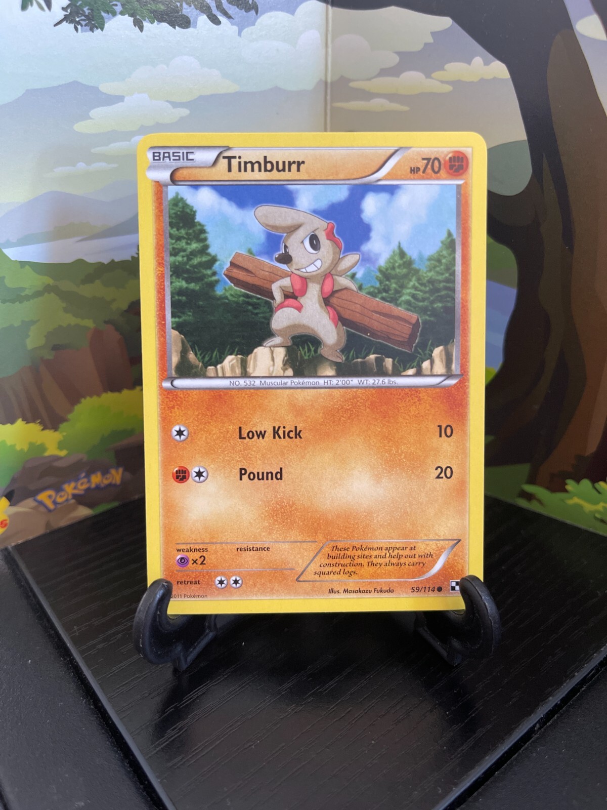 Timburr 59/114 - Black & White - Common - Pokemon Card TCG - LP