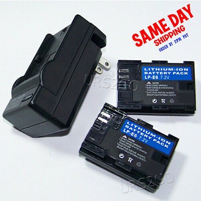 Long Lifespan 2X 2000mAh Excellent Battery Charger for Canon EOS 5D Mark IV USA