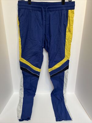 Rare PacSun Pants Medium Blue Yellow Striped Jogger Stretch