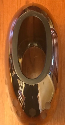 Sasaki Glass Vase 7" x 9" Oval Platinum Handmade in Poland Heavy Thick Modern - Picture 4 of 11