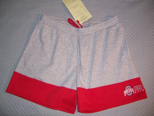 NWT Ohio State Buckeyes Men Large Fleece shorts Sample Tag Red/Gray logo NEW