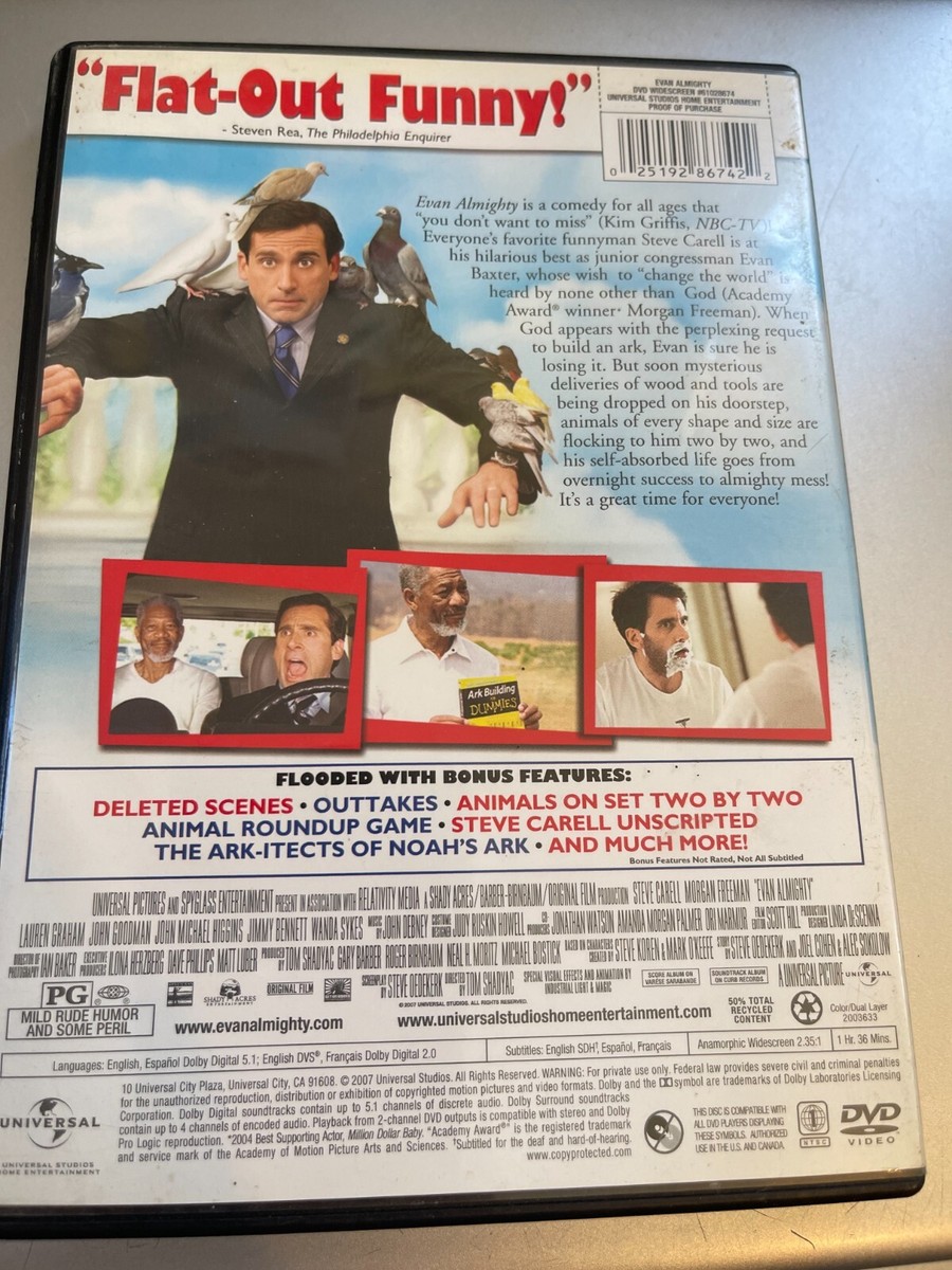 Evan Almighty (DVD, Widescreen, 2007) Steve Carell ~ Morgan 