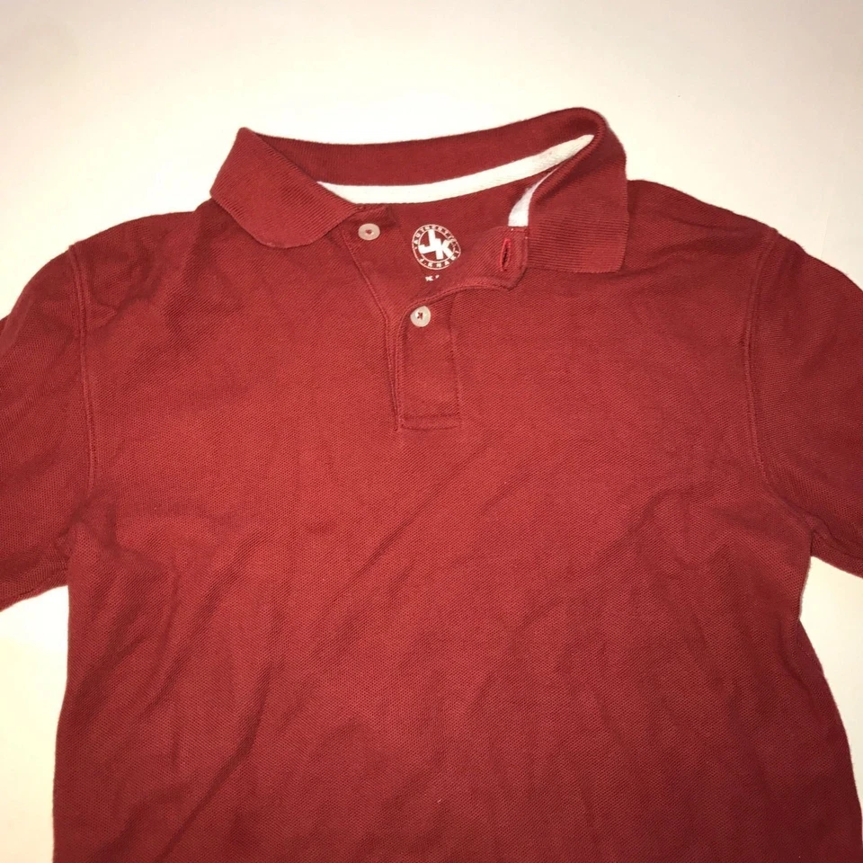 Camisa polo masculina manga longa cáqui J carmesim/borgonha tamanho pequeno 100% algodão - Imagem 3 de 4