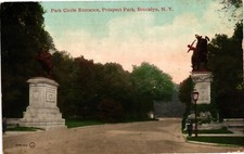 1911 Park Circle Entrance Prospect Park Brooklyn New York NY Vintage Postcard