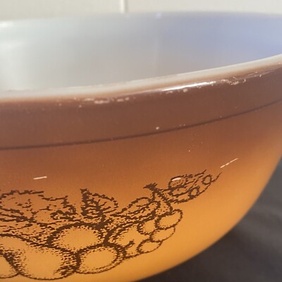 Vintage Pyrex #403 Old Orchard Pattern Brown Nesting Mixing Bowl