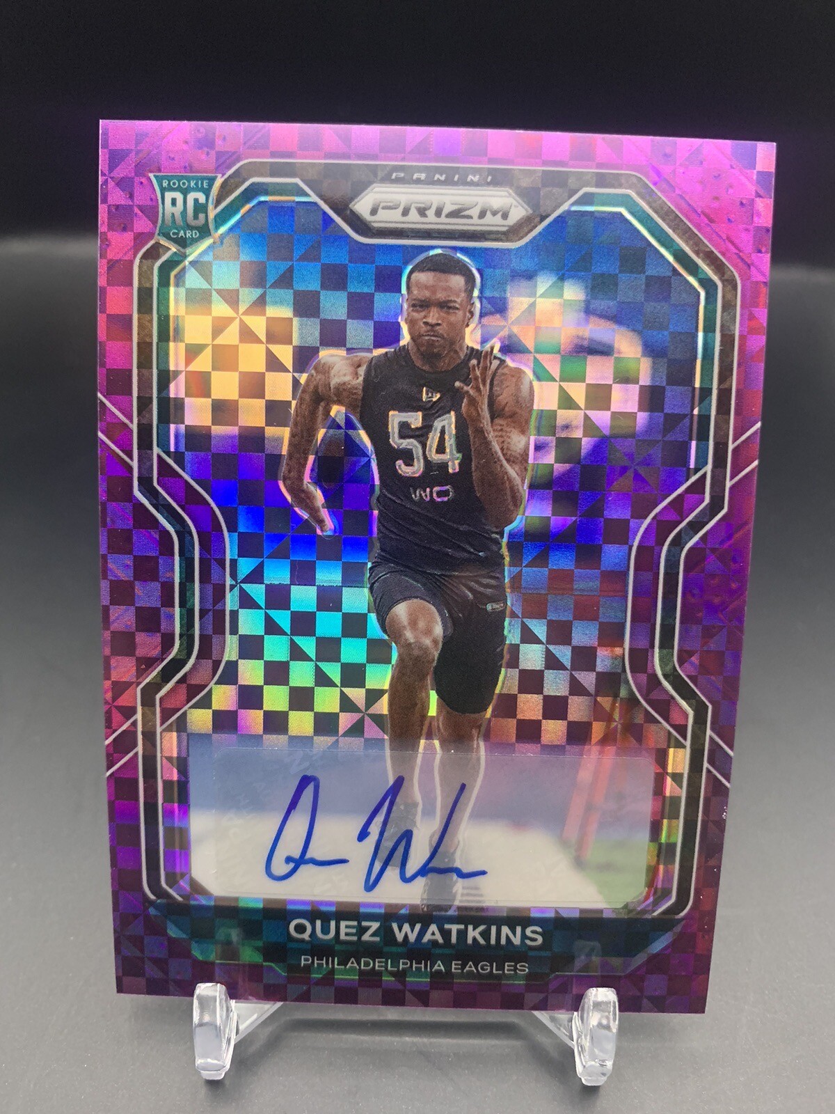 2020 Panini Prizm Purple Power #344 Quez Watkins Steelers RC Rookie AUTO #32/49