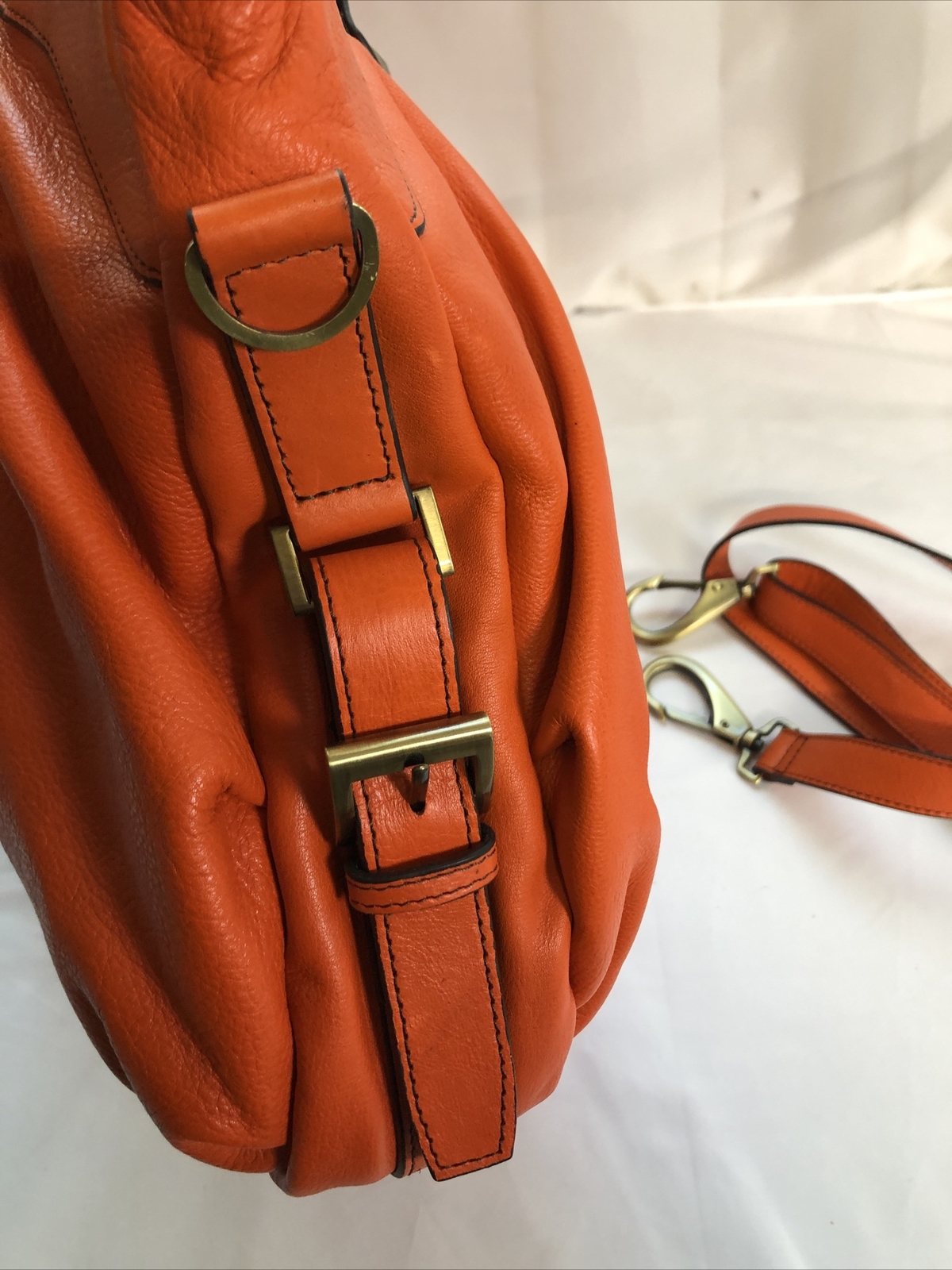 Fenn Wright Manson Extra-Large Orange Leather Sat… - image 3