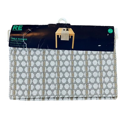 NEW Room Essentials Table Runner Gray Gold  72''x14'' Modern Contemporary