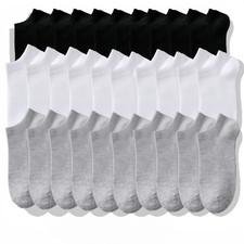 20/40Pairs Unisex Low Cut Socks, Solid Color Breathable Design With Quick Dry