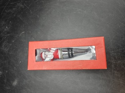 Unbranded Hand-Blown Glass Santa Wine/Bottle Stopper w/Polka Dot Hat NEW in Box
