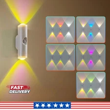RGB Motion Sensor Night Light Rechargeable Magnetic Wall Lamp