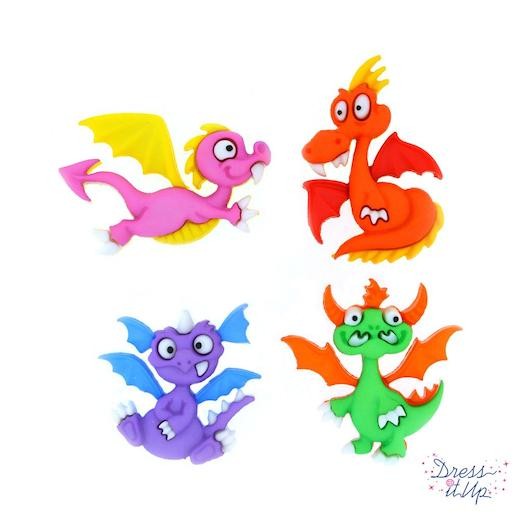 Dress It Up Buttons - Dragon Tale 4pcs #8299