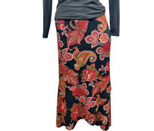 Coldwater Creek Y2k Whimsigoth Black Red Paisley Stretch A-Line Skirt Womens PS