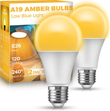 Sleep Light Bulb, Amber Light Bulbs for Sleep Therapy, Blue Light Blocking, 1900