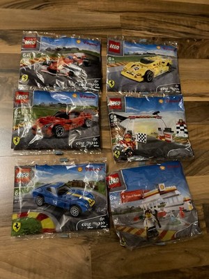 6 Lego Shell Ferrari Polybags 40190 40191 40192 40193 40194 40195