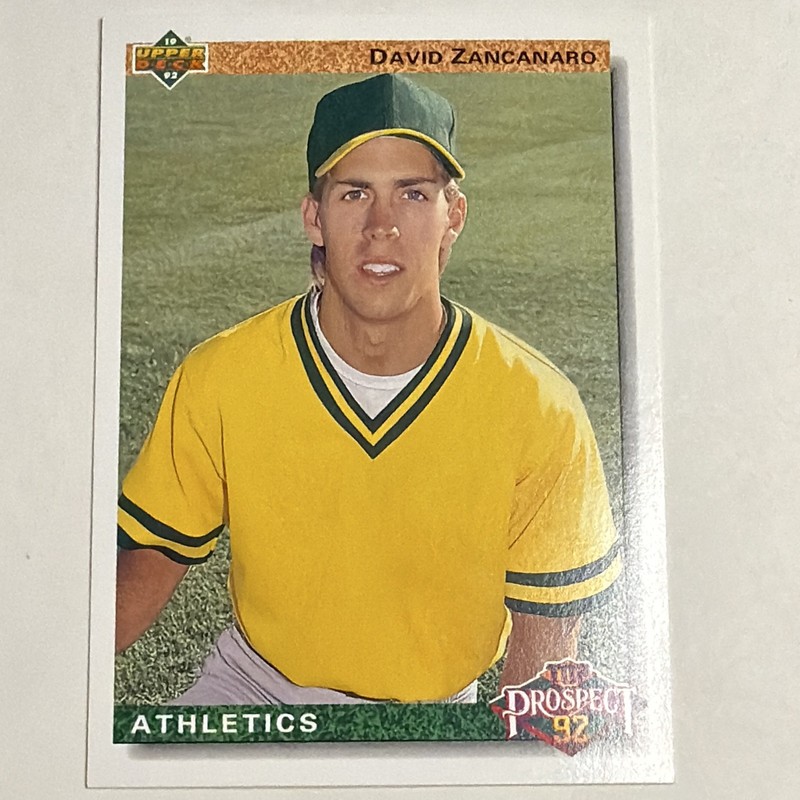 Upper Deck 1992 Prospect '92 Top Prospect David Zancanaro #54 Oakland Athletics