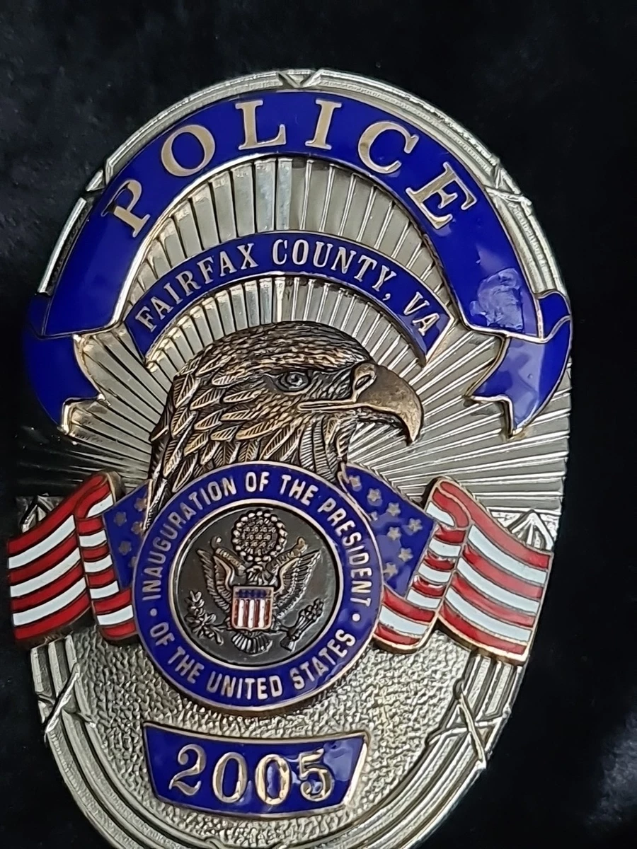 Original US obsolet Police Badge "Oval Shield" Fairfax County Virginia Inaugrati